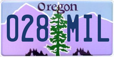 OR license plate 028MIL