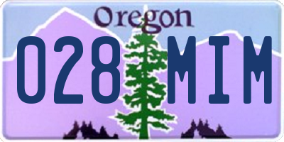 OR license plate 028MIM