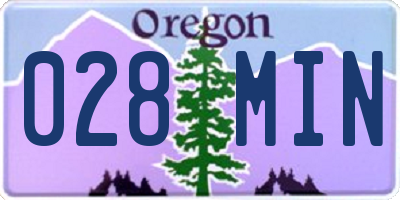 OR license plate 028MIN