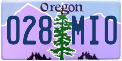 OR license plate 028MIO