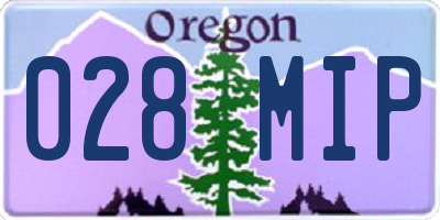 OR license plate 028MIP