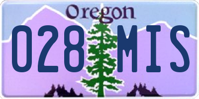 OR license plate 028MIS