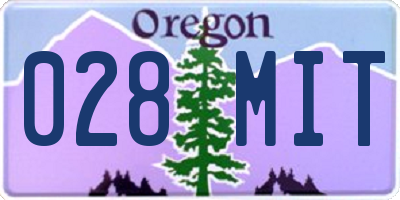 OR license plate 028MIT
