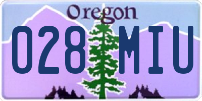 OR license plate 028MIU