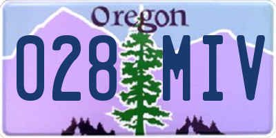 OR license plate 028MIV