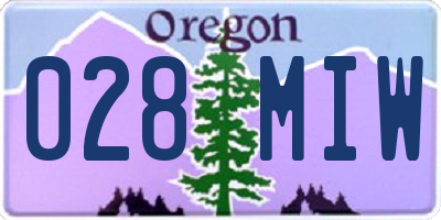 OR license plate 028MIW
