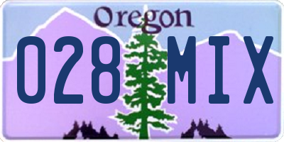 OR license plate 028MIX