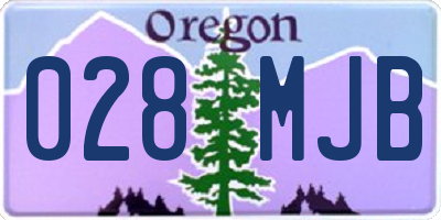 OR license plate 028MJB