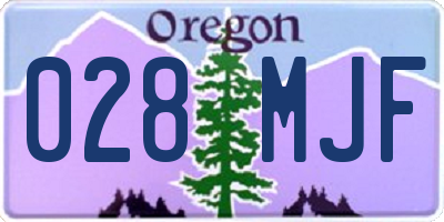 OR license plate 028MJF