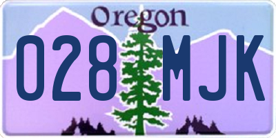 OR license plate 028MJK
