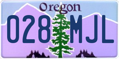 OR license plate 028MJL