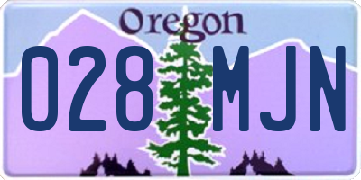OR license plate 028MJN