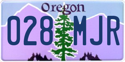 OR license plate 028MJR