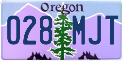 OR license plate 028MJT