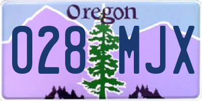 OR license plate 028MJX