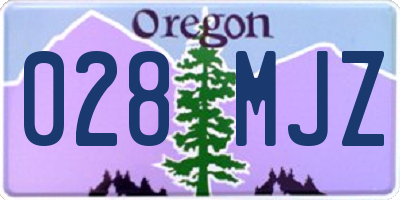 OR license plate 028MJZ