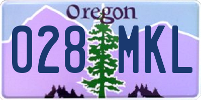 OR license plate 028MKL