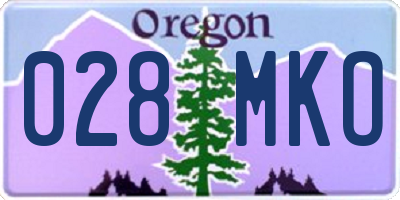 OR license plate 028MKO