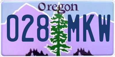 OR license plate 028MKW