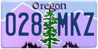 OR license plate 028MKZ