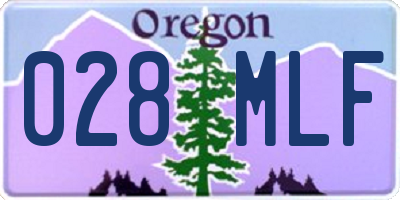 OR license plate 028MLF