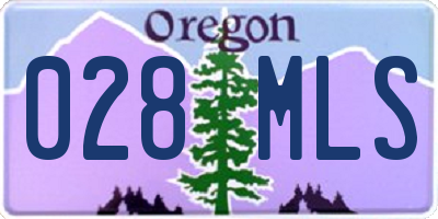 OR license plate 028MLS