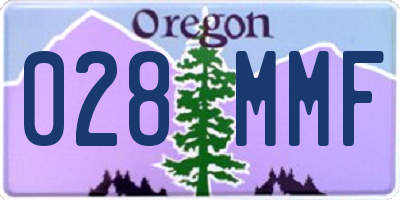 OR license plate 028MMF