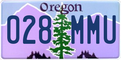 OR license plate 028MMU