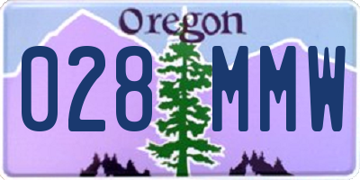 OR license plate 028MMW