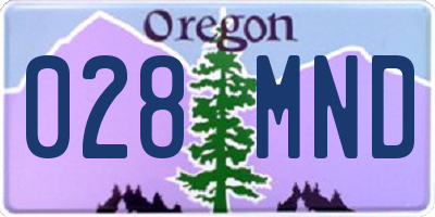 OR license plate 028MND