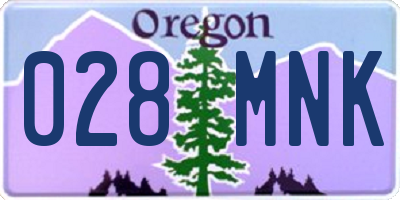 OR license plate 028MNK