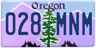 OR license plate 028MNM
