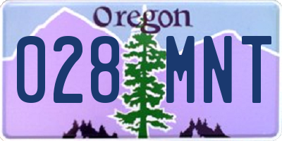OR license plate 028MNT