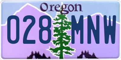 OR license plate 028MNW