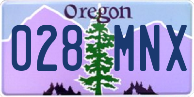 OR license plate 028MNX