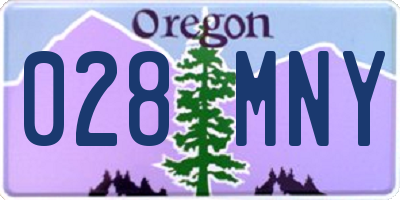 OR license plate 028MNY