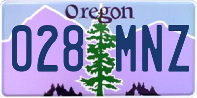 OR license plate 028MNZ