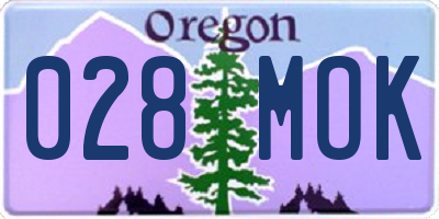 OR license plate 028MOK