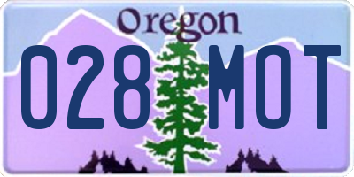 OR license plate 028MOT