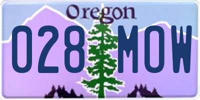 OR license plate 028MOW