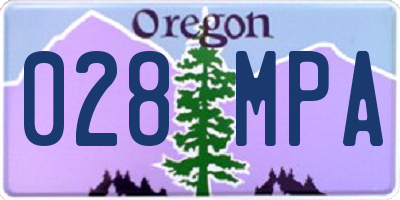OR license plate 028MPA