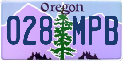 OR license plate 028MPB