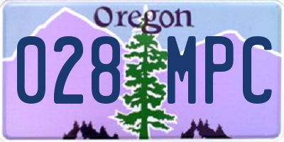 OR license plate 028MPC