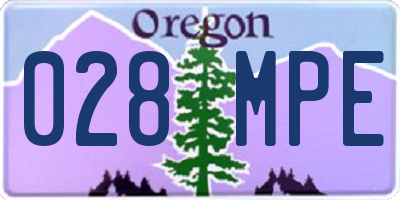 OR license plate 028MPE