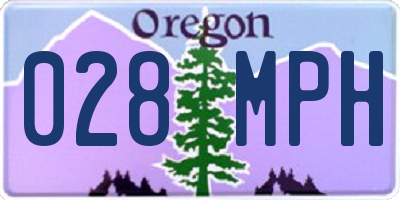 OR license plate 028MPH