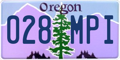 OR license plate 028MPI