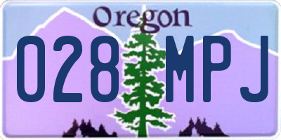 OR license plate 028MPJ