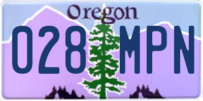 OR license plate 028MPN