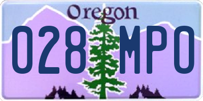 OR license plate 028MPO