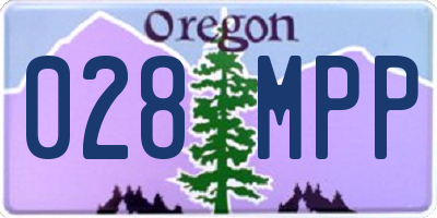 OR license plate 028MPP